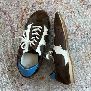 Tory Burch Flat Sneakers - Brown Leather & Suede US9